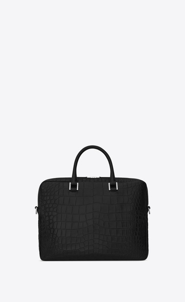 sac de jour briefcase in crocodile embossed leather